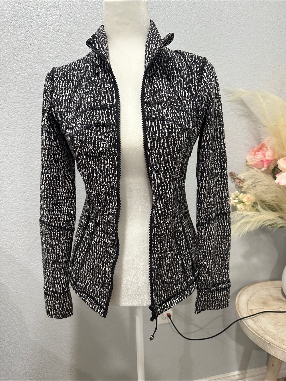 lululemon athletica Black & White Marled Zip Jacket